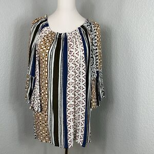 Elan Women's Off Shoulder Dress Mini Multicolor Wide Ruffle Sleeves One Size